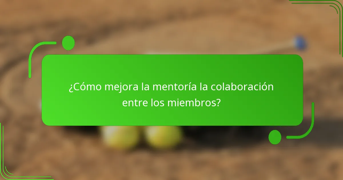 ¿Cómo mejora la mentoría la colaboración entre los miembros?