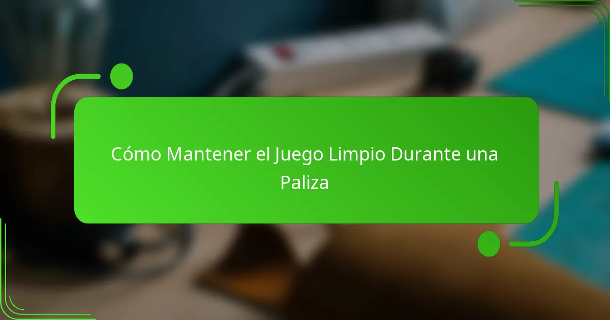 Cómo Mantener el Juego Limpio Durante una Paliza