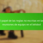 El papel de las reglas no escritas en las reuniones de equipo en el béisbol