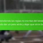 Entendiendo las reglas no escritas del béisbol: cuándo dar un paso atrás y dejar que otros brillen