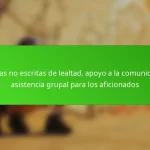Reglas no escritas de lealtad, apoyo a la comunidad y asistencia grupal para los aficionados