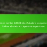 Reglas no escritas del béisbol: Saludar a los oponentes, Inclinar el sombrero, Aplausos respetuosos