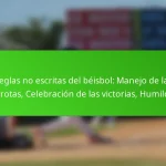 Reglas no escritas del béisbol: Manejo de las derrotas, Celebración de las victorias, Humildad
